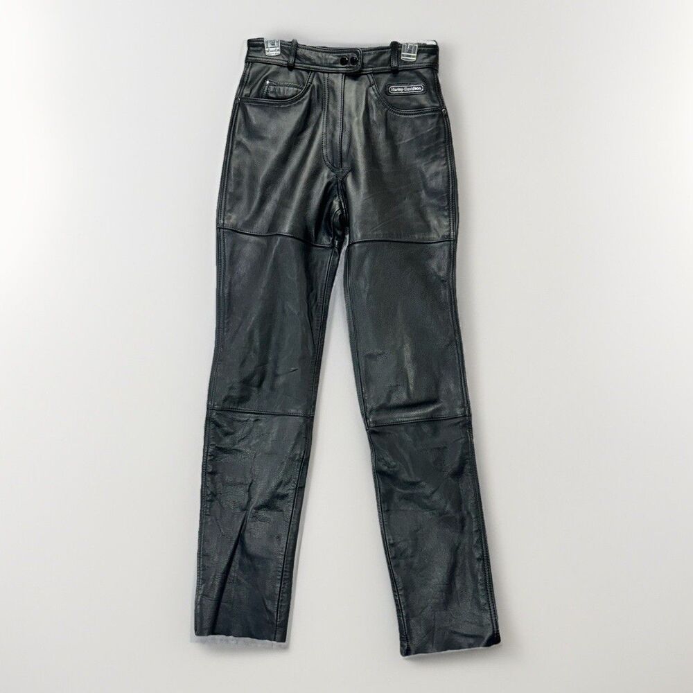 Vintage Harley Davidson Leather Pants Women's 10 29x31 Motorcycle Biker
